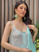 Dreamy Lagoon Ombré Lace Strappy Kurta Set (set of 3)